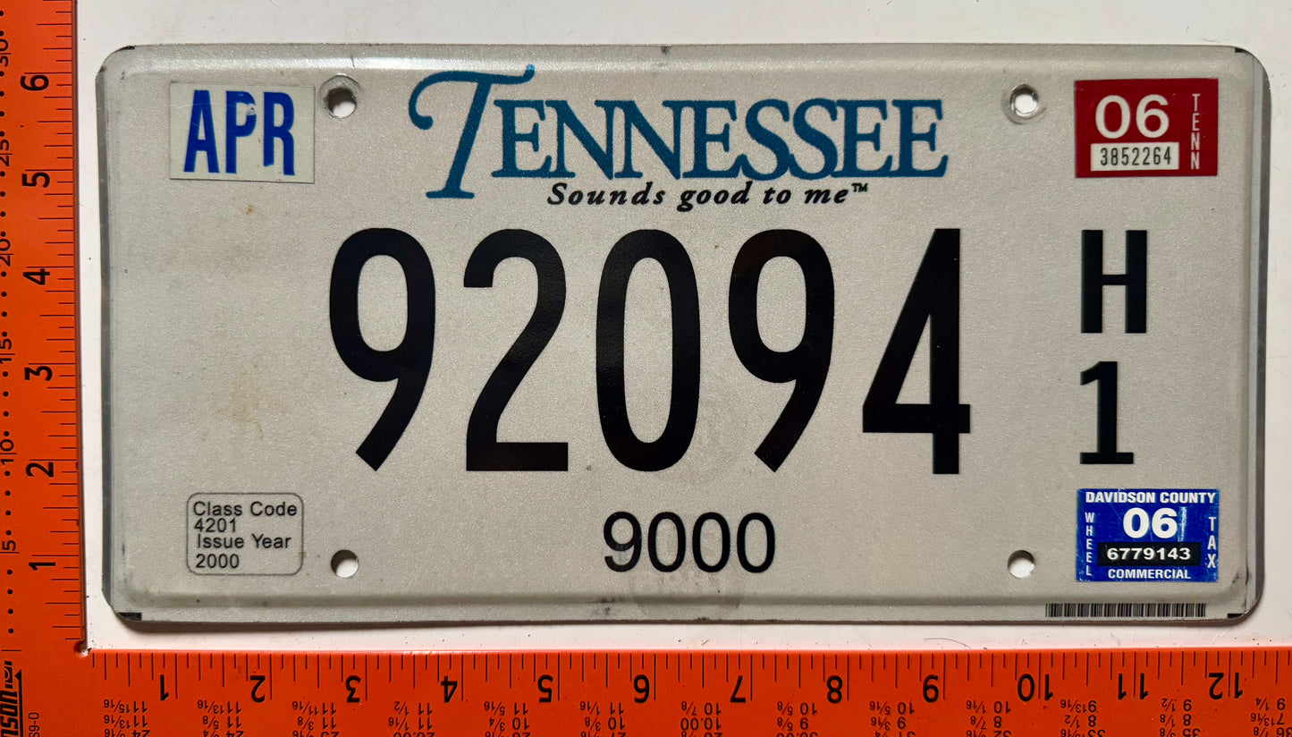 2006 Tennessee #92094 H/1 Truck License Plate