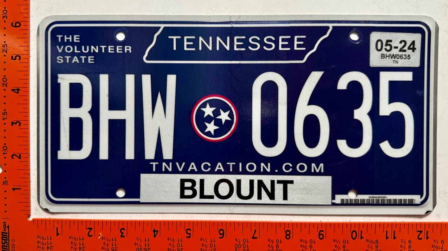 2024 Tennessee #BHW 0635 Passenger License Plate