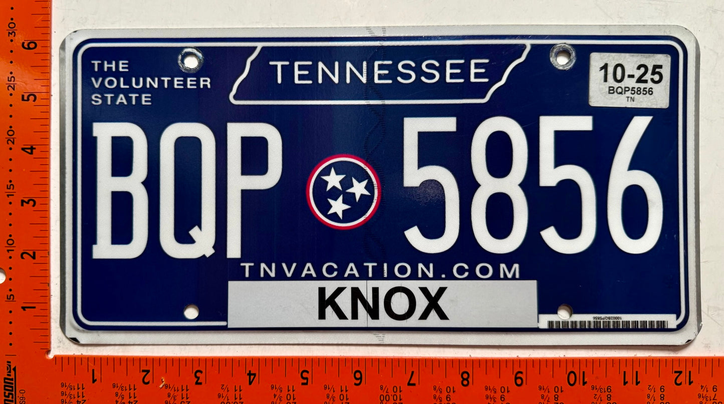 2025 Tennessee #BQP 5856 Passenger License Plate