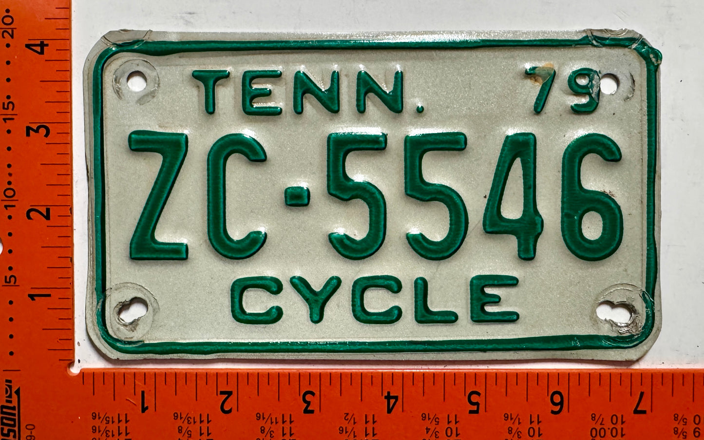 1979 Tennessee #ZC-5546 Motorcycle License Plate