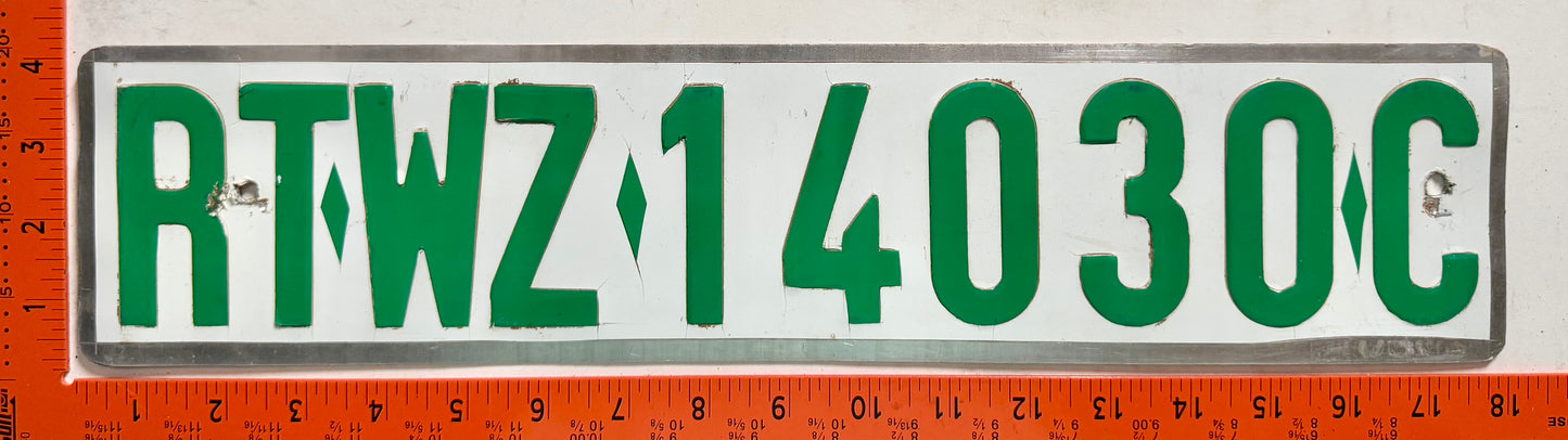 undated Togo #RT-WZ-14030-C Transit License Plate