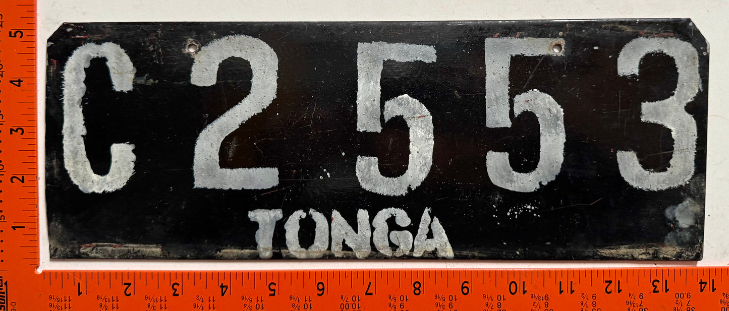 undated Tonga #C2553 Passenger License Plate