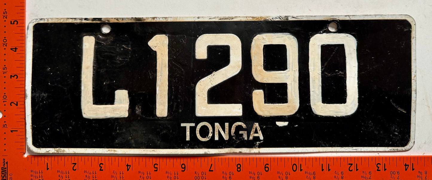 undated Tonga #L 1290 Passenger License Plate