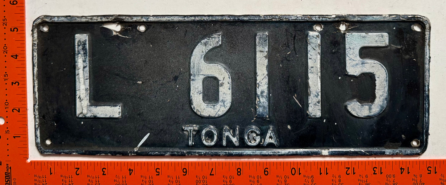 undated Tonga #L 6115 Passenger License Plate