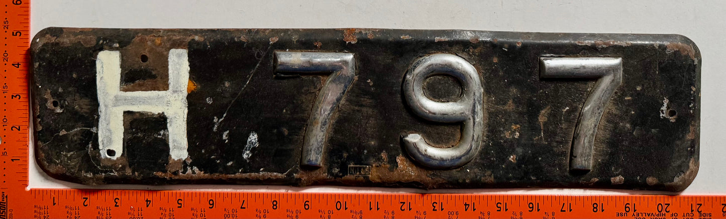 Undated Trinidad #H 797 Taxi License Plate