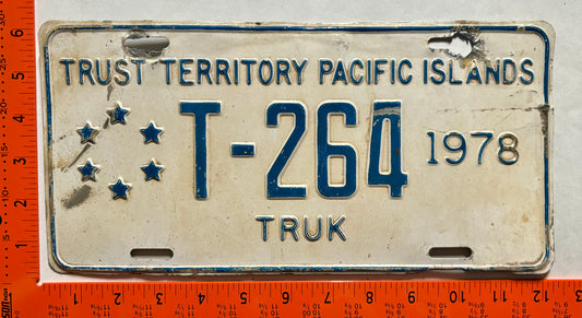 1978 Truk, Trust Territories Pacific Islands #T-264 Truck License Plate