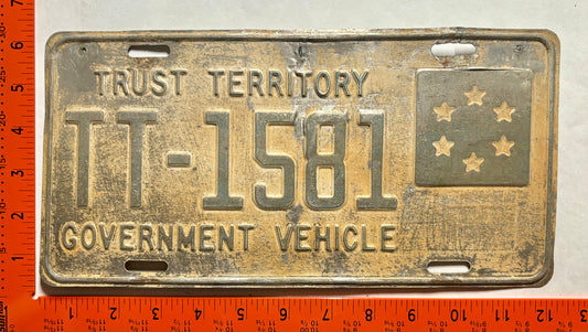 undated Trust Territories Pacific Islands #TT-1581 Government License Plate
