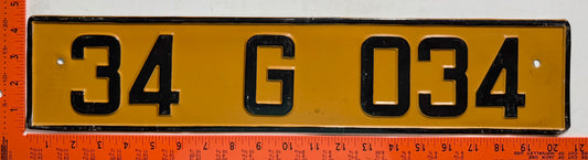 undated Turkey #34 G 034 Trade License Plate