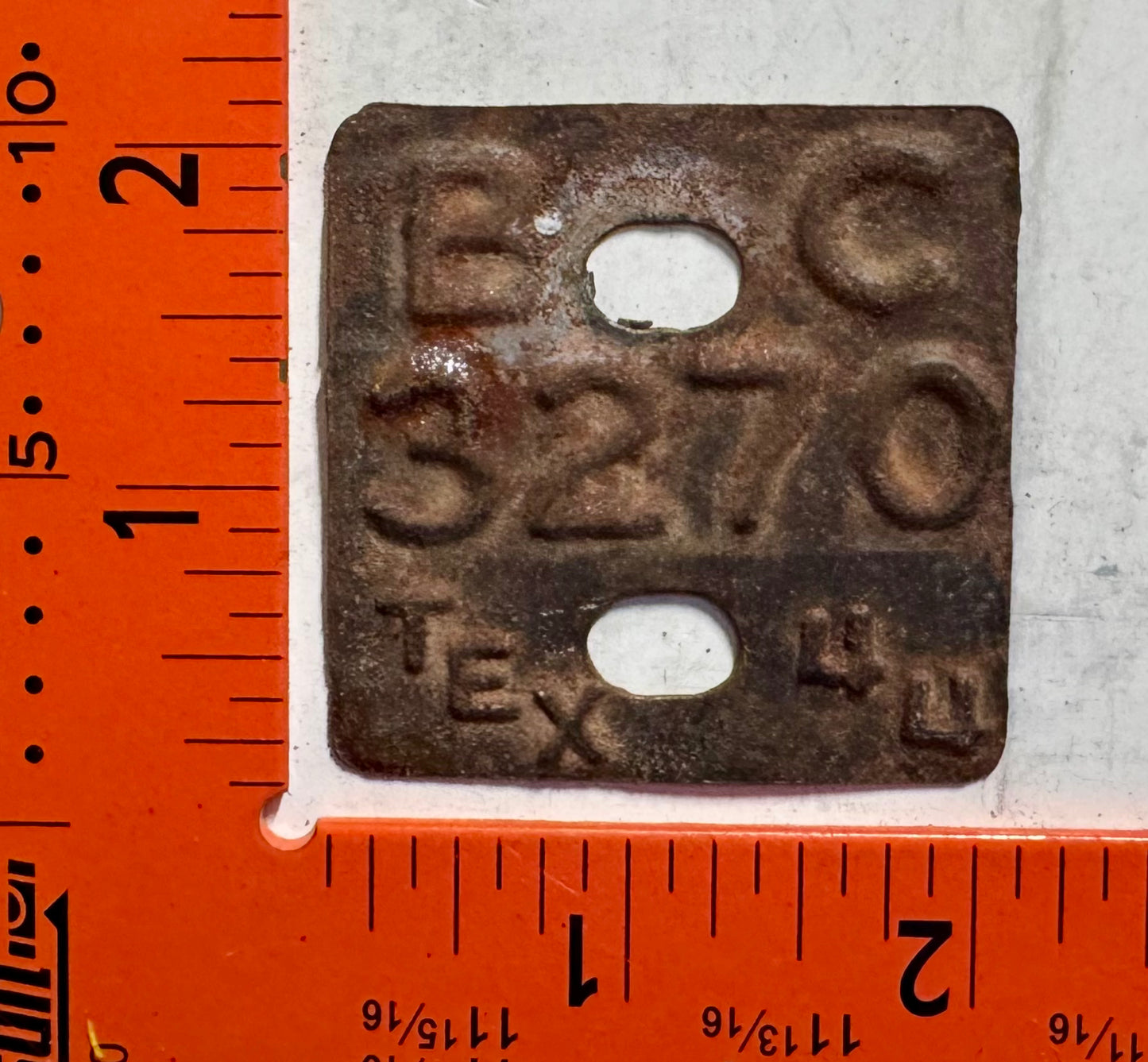 1944 Texas #BC3270 Passenger License Plate Date Tab