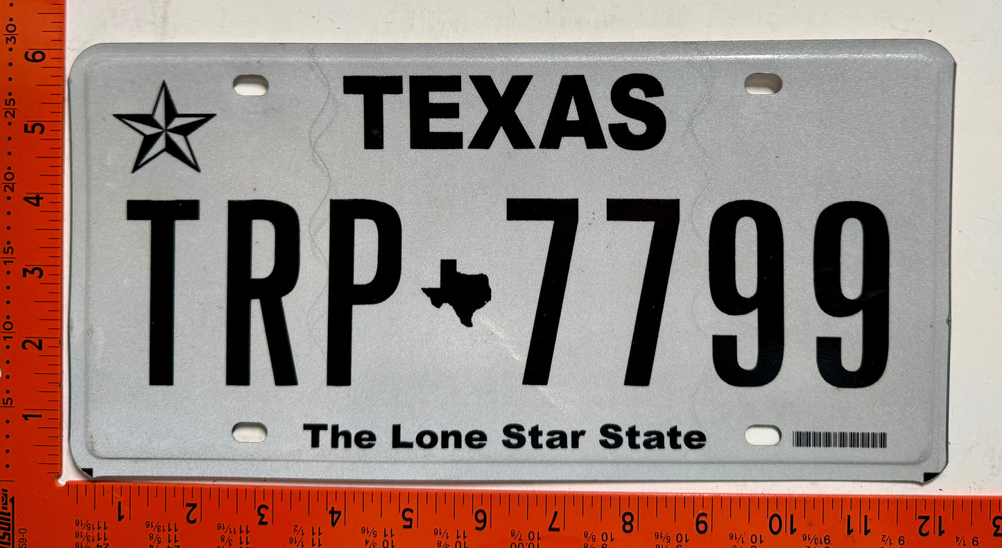 undated Texas #TRP-7799 Passenger License Plate