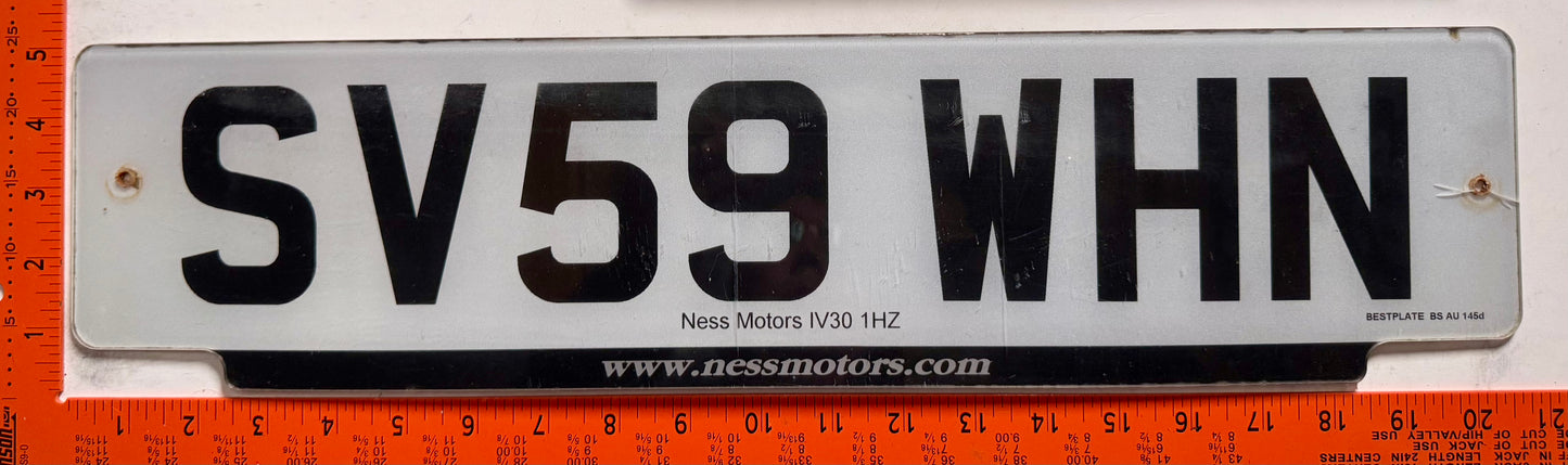 2009/2010 Scotland #SV59 WHN Passenger License Plate