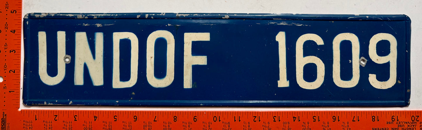 undated United Nations #UNDOF 1609 Passenger License Plate