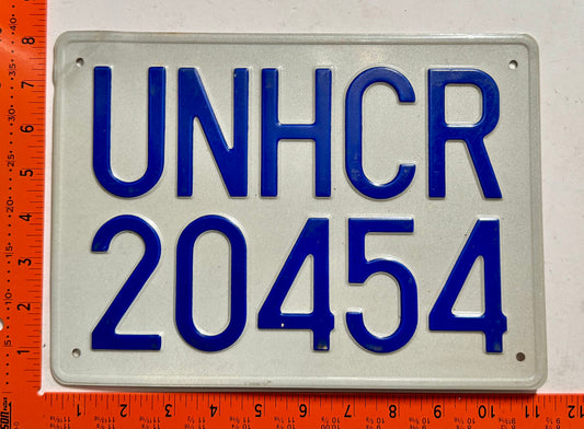 undated United Nations #UNHCR/20454 Passenger License Plate