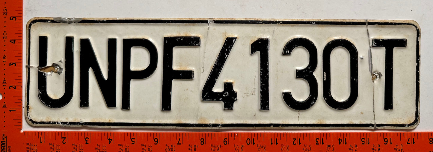 undated United Nations #UNPF4130T Trailer License Plate
