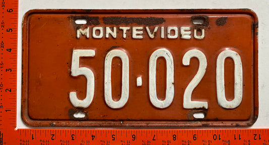 undated Uruguay #50-020 Bus License Plate