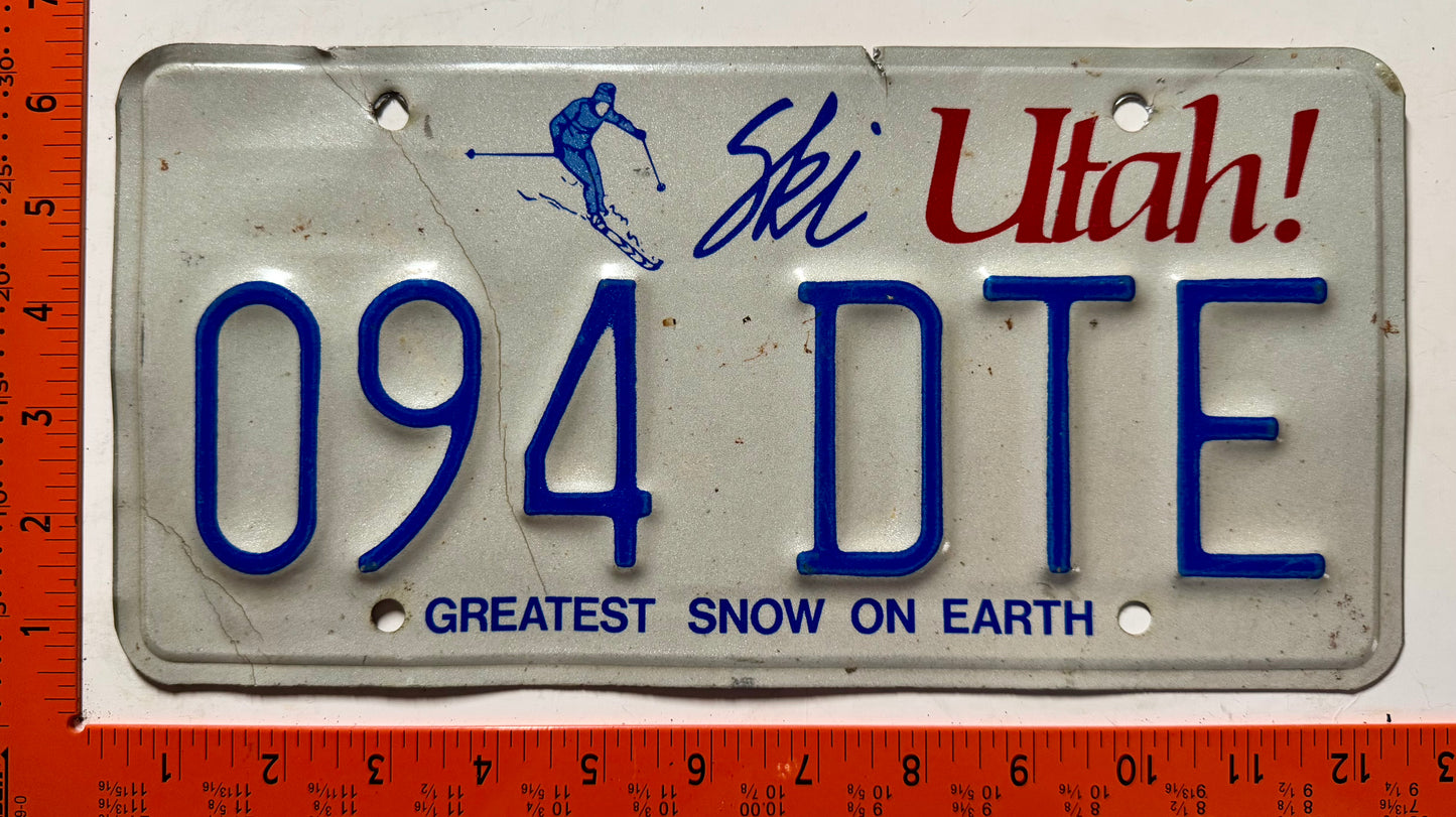 undated Utah #094 DTE Passenger License Plate