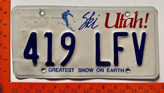 undated Utah #419 LFV Passenger License Plate
