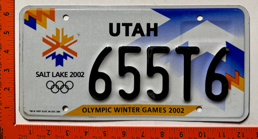 undated Utah #655T6 Passenger Olympics License Plate