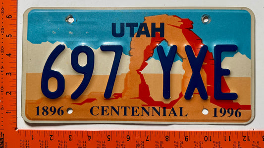 undated Utah #697 YXE Passenger License Plate