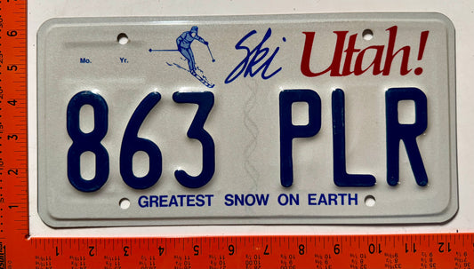 undated Utah #863 PLR Passenger License Plate