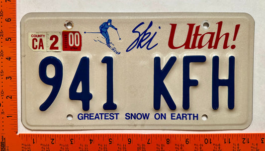 2000 Utah #941 KFH Passenger License Plate