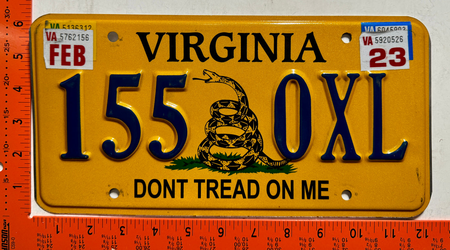 2023 Virginia #155 0XL Passenger Don't Tread on Me License Plate