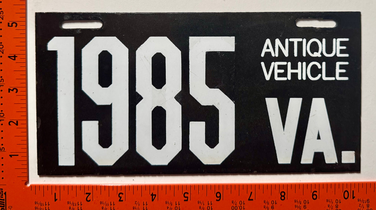 c 1954 Virginia #1985 Antique Vehicle License Plate (Porcelain)