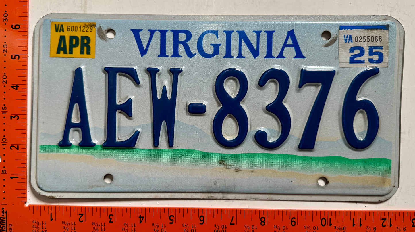 2022 Virginia #AEW-8376 Passenger Scenic License Plate