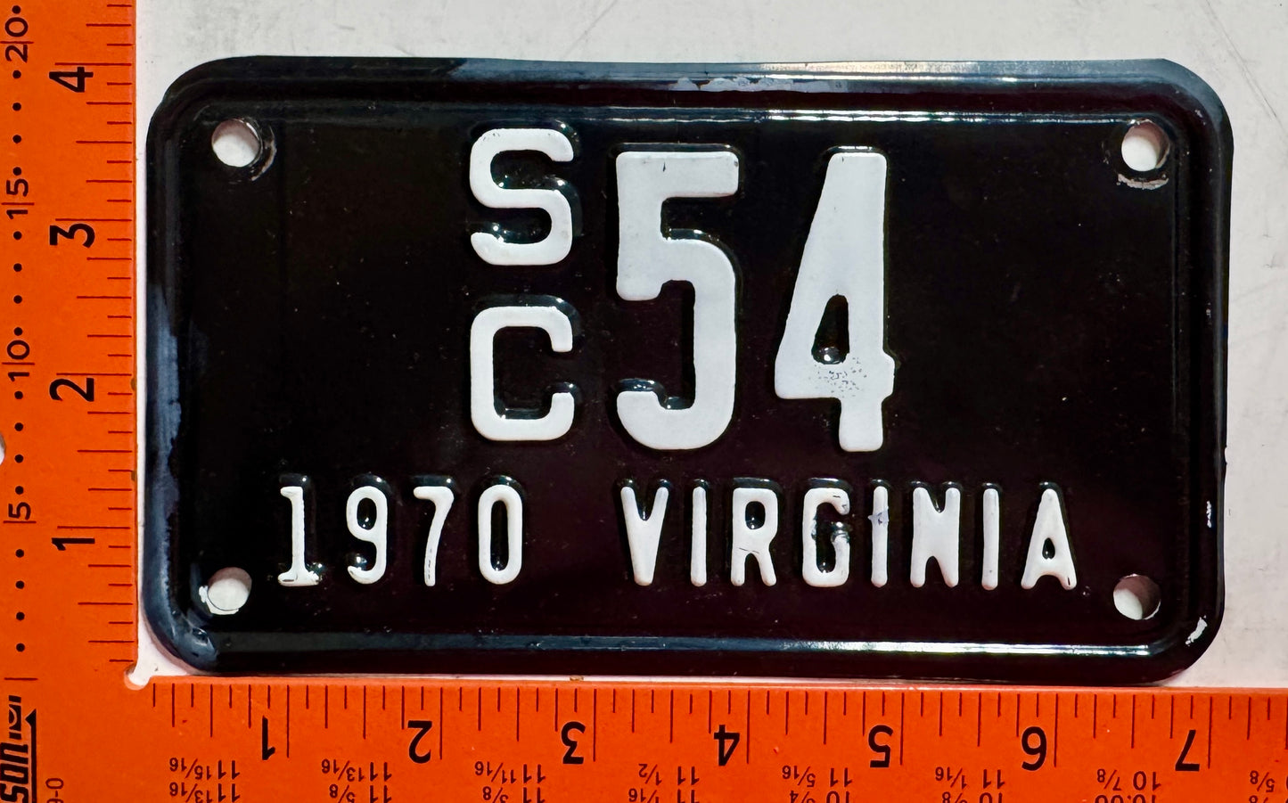 1970 Virginia #S/C 54 Motorcycle Sidecar License Plate