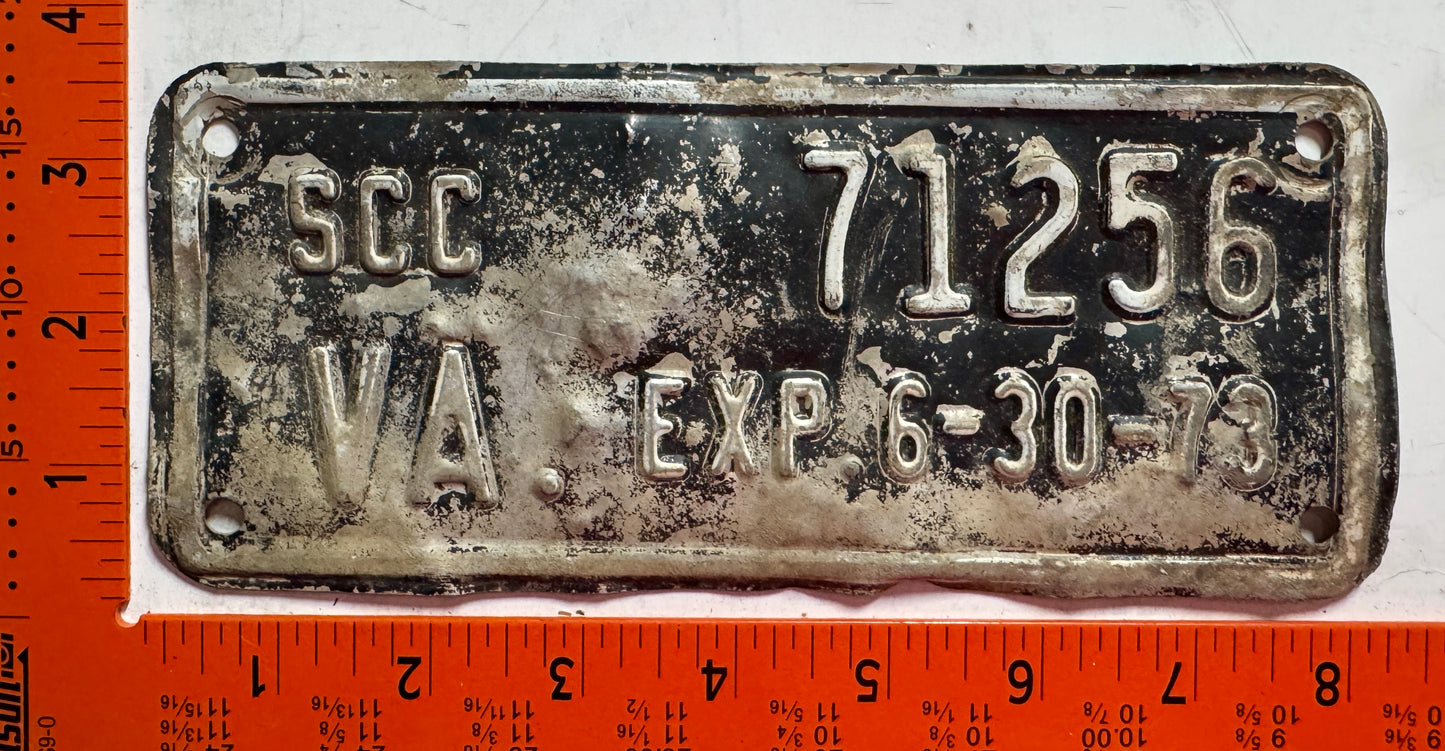 1973 Virginia #71256 Supplemental Truck License Plate