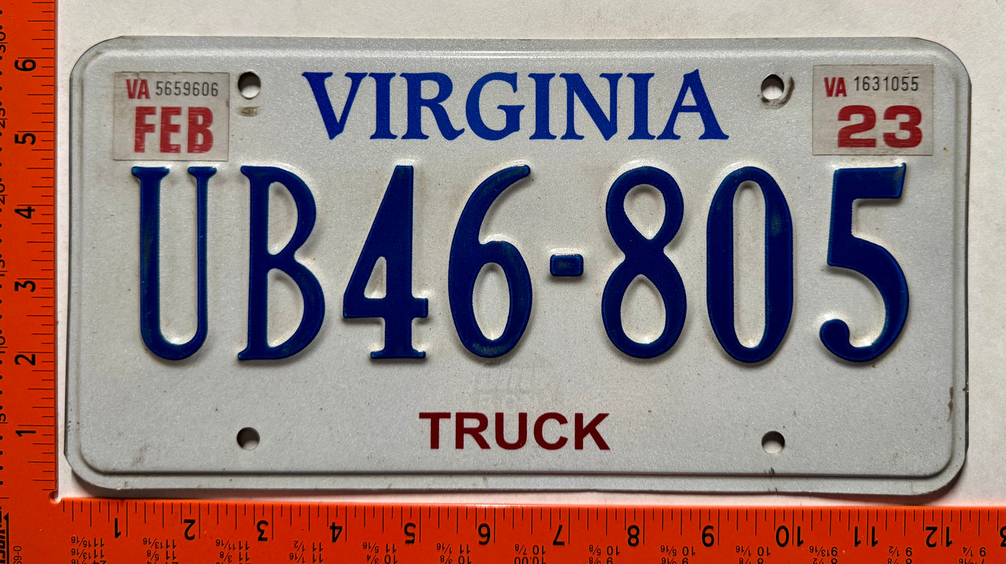 2023 Virginia #UB46-805 Truck License Plate