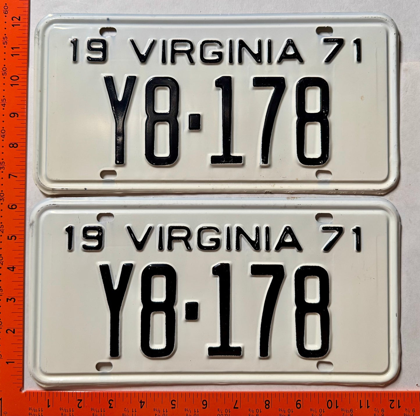 1971 Virginia #Y8-178 Tractor License Plate Pair