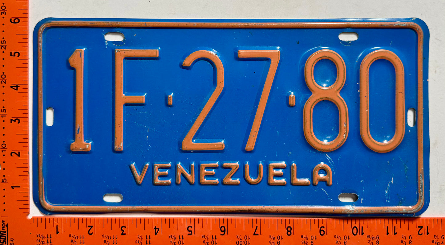 1975 base Venezuela #1F-27-80 Truck? License Plate