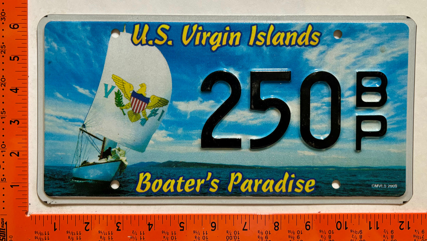2009 Virgin Islands #250BP Boater's Paradise License Plate