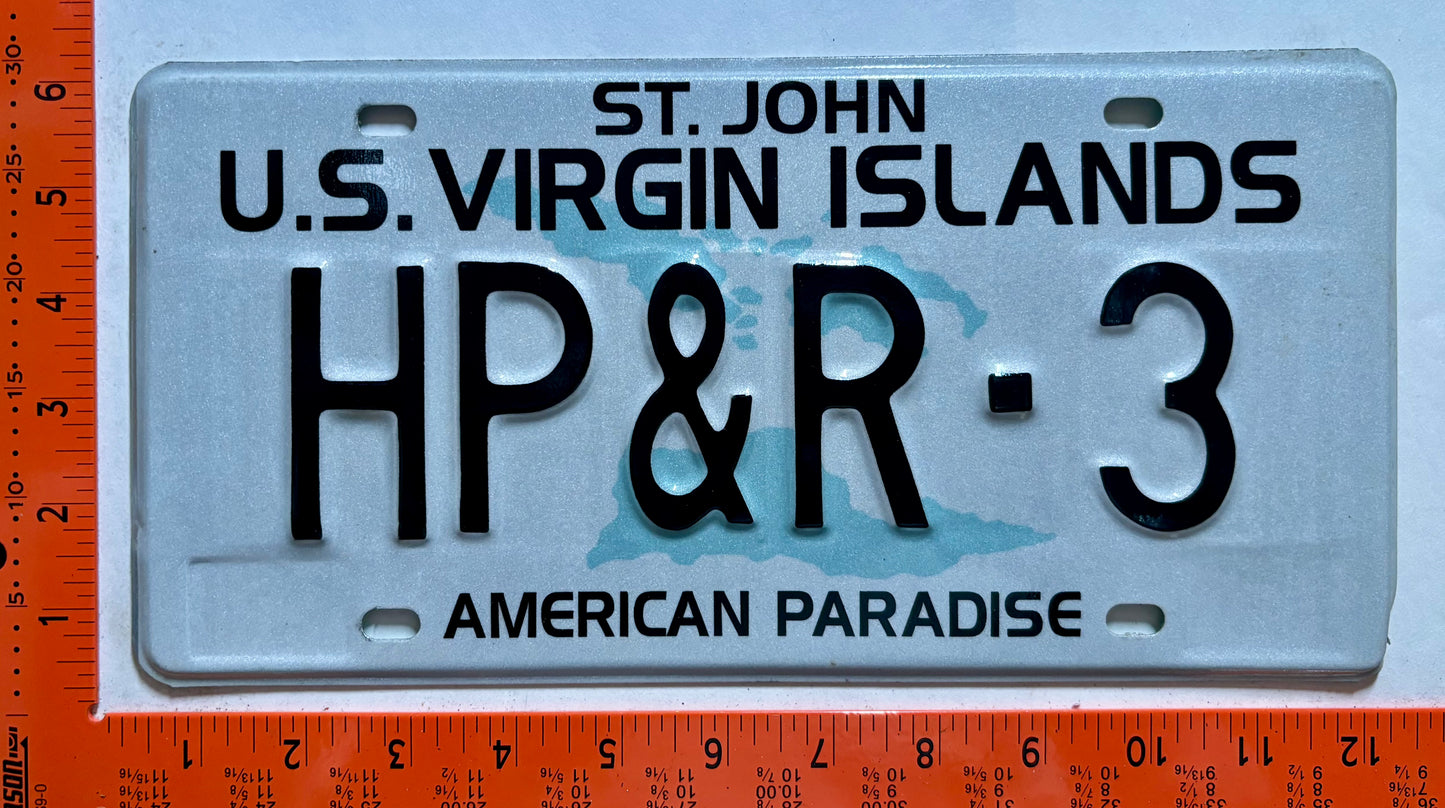 1995 Virgin Islands #HP&R-3 Government License Plate - Housing, Parks & Recreation