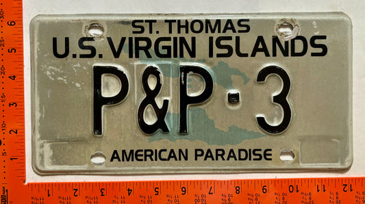 1995 Virgin Islands #P&P-3 Government License Plate - Property & Procurement