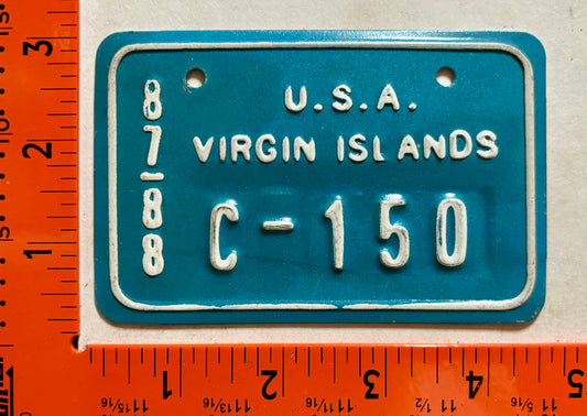 1987/1988 Virgin Islands #C-150 Bicycle License Plate