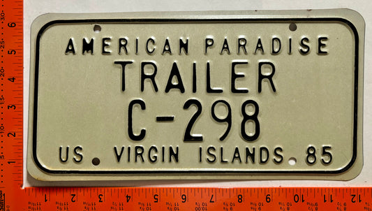 1985 Virgin Islands #C-298 Trailer License Plate