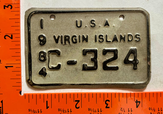 1984 Virgin Islands #C-324 Bicycle License Plate