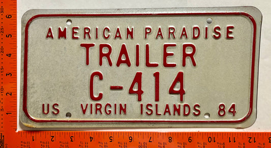 1984 Virgin Islands #C-414 Trailer License Plate