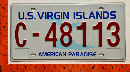 1993 base Virgin Islands #C-48113 Passenger License Plate