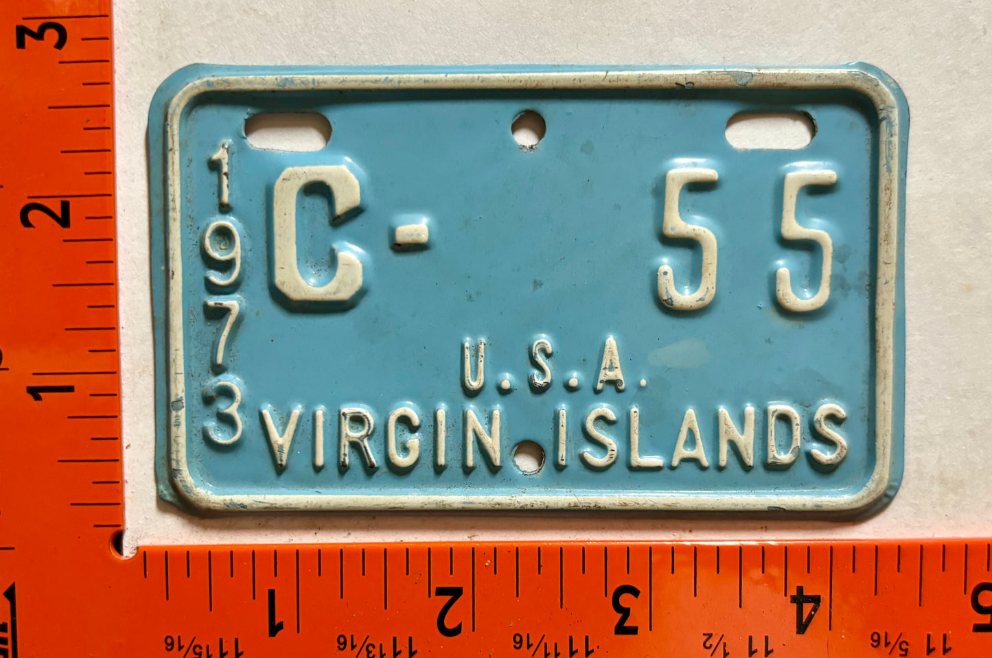 1973 Virgin Islands #C-55 Bicycle License Plate