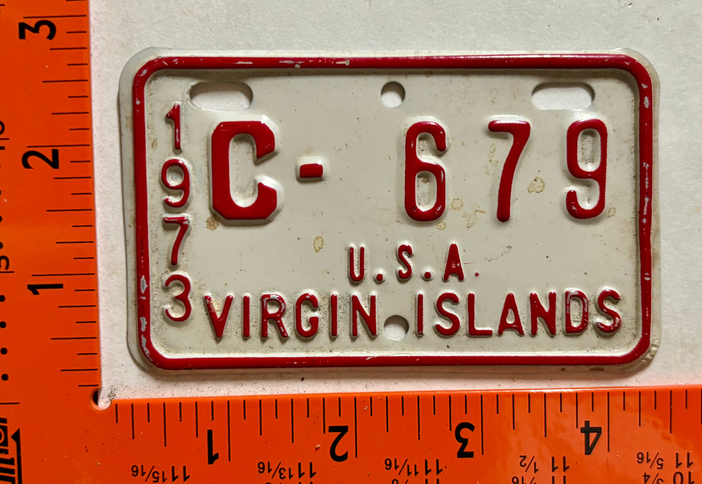 1973 Virgin Islands #C-679 Motorcycle License Plate