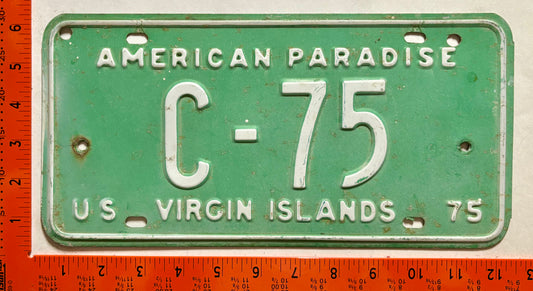 1975 Virgin Islands #C-75 Passenger License Plate