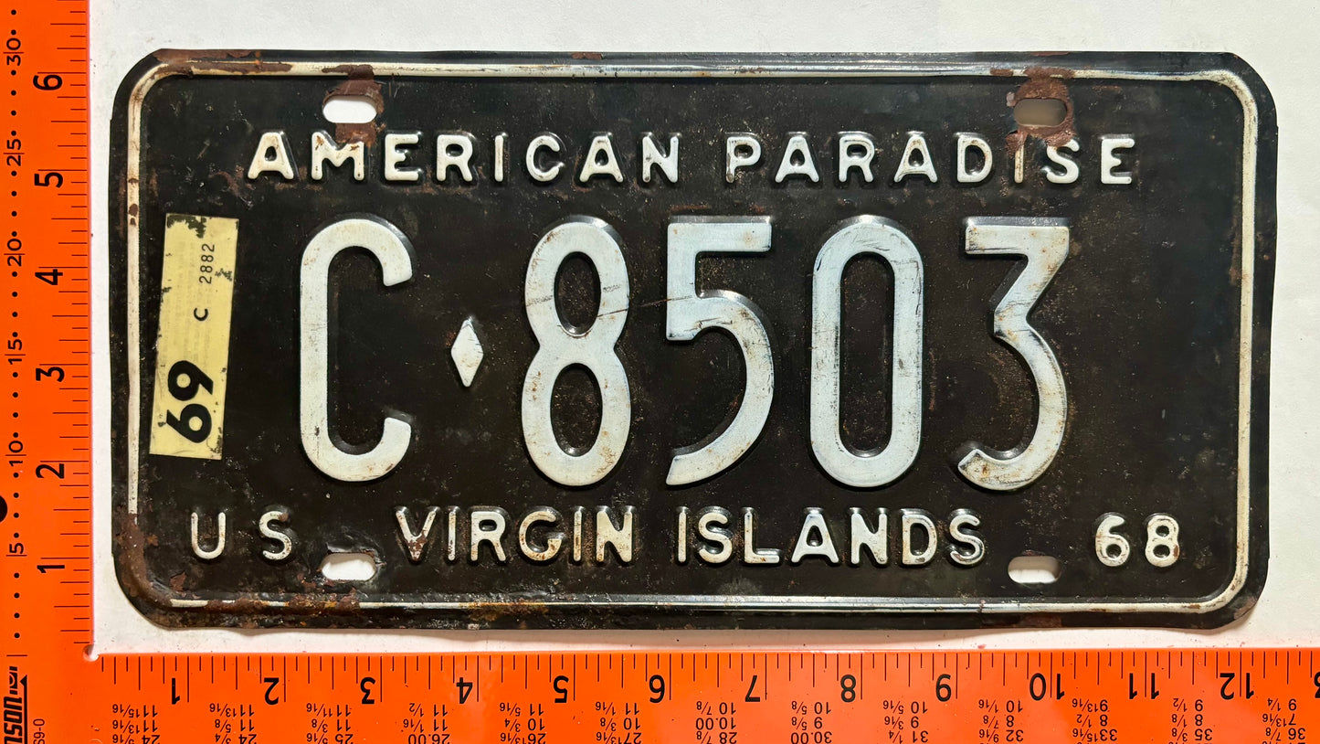 1969 Virgin Islands #C-8503 Passenger License Plate