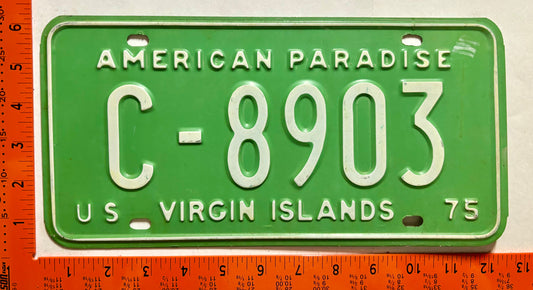 1975 Virgin Islands #C-8903 Passenger License Plate
