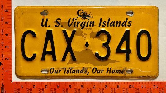 1999 base Virgin Islands #CAX-340 Passenger License Plate