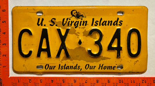 1999 base Virgin Islands #CAX-340 Passenger License Plate