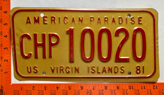 1981 Virgin Islands #CHP10020 Truck License Plate
