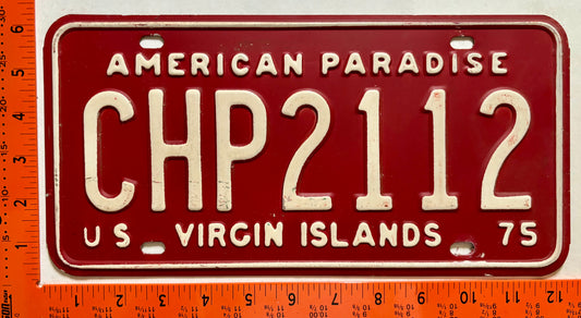 1975 Virgin Islands #CHP2112 Truck License Plate